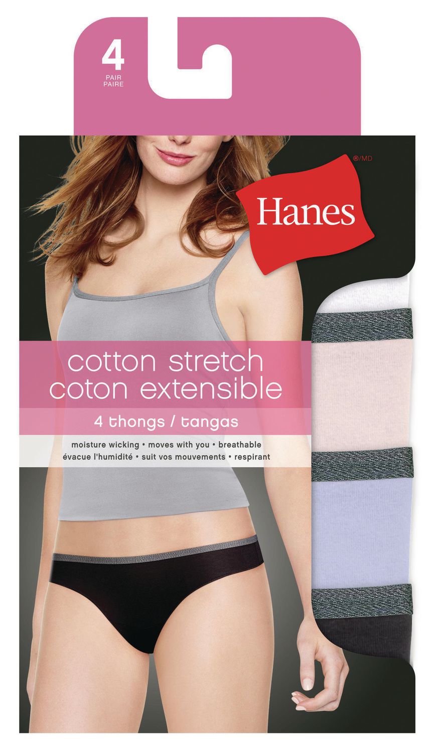4 Pack Value Cotton Thongs