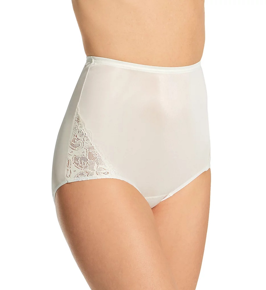 Shadowline® Nylon Full Brief Panty With Lace: Style 17082 - Basics