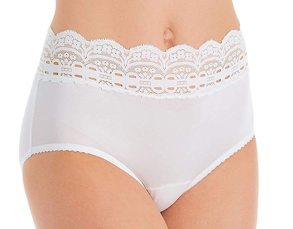 Taabu Double Cream Lace Waistband Full Coverage Hipster Panty