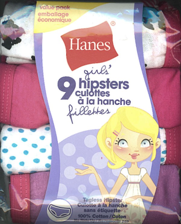 Hanes Girl's Cotton Hipsters – 9 pack – H936GN - Basics by Mail