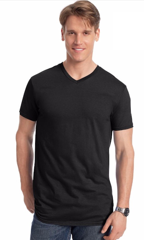 Hanes Mens Red Label V-neck T-shirt 4 pack – Style M0777F - Basics by Mail
